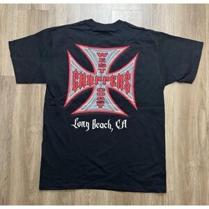 Vintage‎ Y2K West Coast Choppers Long Beach, CA Black T Shirt Size L
